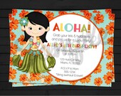 Hawaiian Luau Birthday Invitation Digital File YOU PRINT Il_170x135