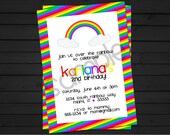 Rainbow Birthday Invitation Digital File YOU-PRINT Il_170x135