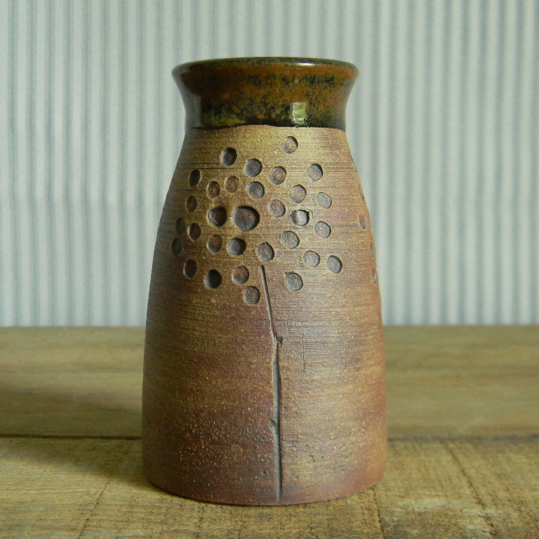 Earthy Flower Stoneware Vase
