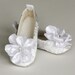 Toddler shoes - Flower Girl Ballet Flat - Ballet Slipper - Silver & White Metallic Brocade - Baby Sizes also avil.Baby Souls Baby Shoes