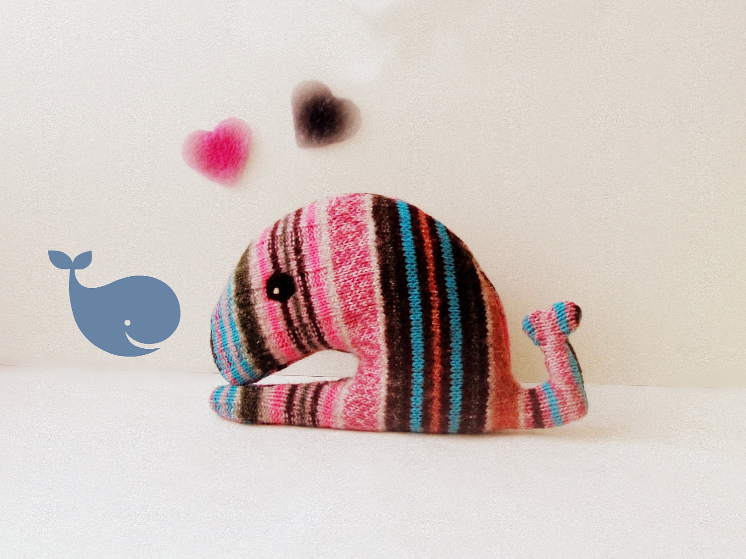 Upcycled whale striped - Soft and cuddling plushies