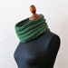 Chunky Cowl Scarf in emerald green / Ribbed fashion / Unisex Merino wool handmade / man woman - Coupon "SPECIAL" - 15% OFF