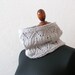 Grey Lace Cowl / knitted scarf for a romantic woman / Light grey / mother day gift alpaca handmade theyarnkitchen