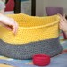 Big felted wool bowl - eco-friendly Organic giant bowl  - a statement piece - Mustard and grey - mother day gift