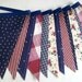 Patriotic Banner/ Red, White and Blue Bunting/ 4th of July Banner/ Photo Prop in Vintage Colors