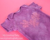 Pink Butterflies Onesie - Hand Dyed & Painted