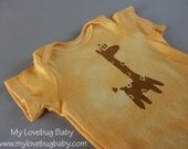 Giraffe Onesie - Hand Dyed & Painted
