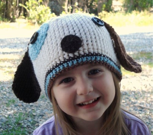 Precious puppy crocheted childs hat