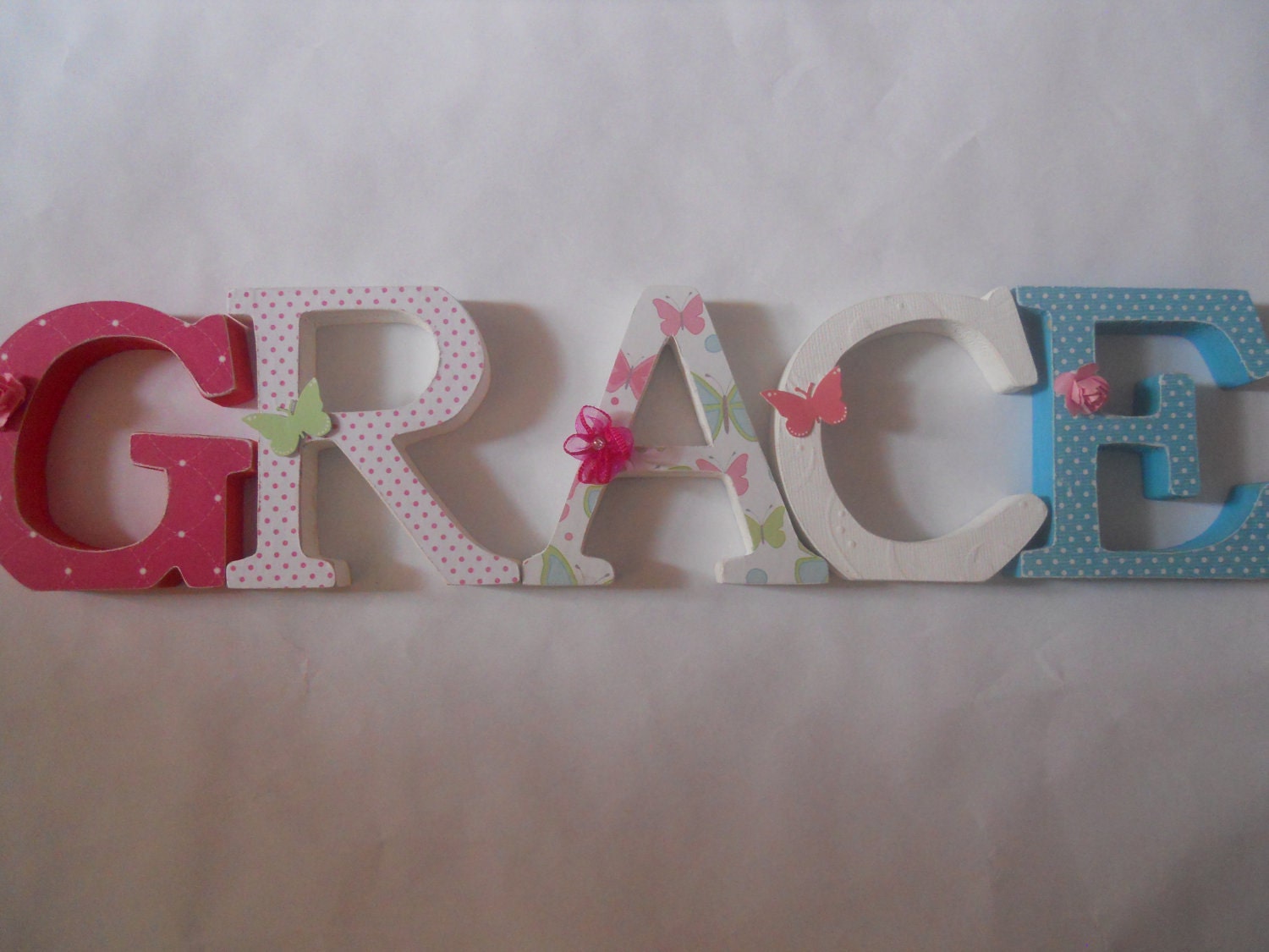 Wooden letters spelling out your child's name letters alphabet initials monogram