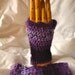 Fingerless Gloves Purple Stripy Vegan
