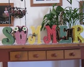 Summer decoration, wood letters, seasonal decor, Holiday, Home Decor, Gift
