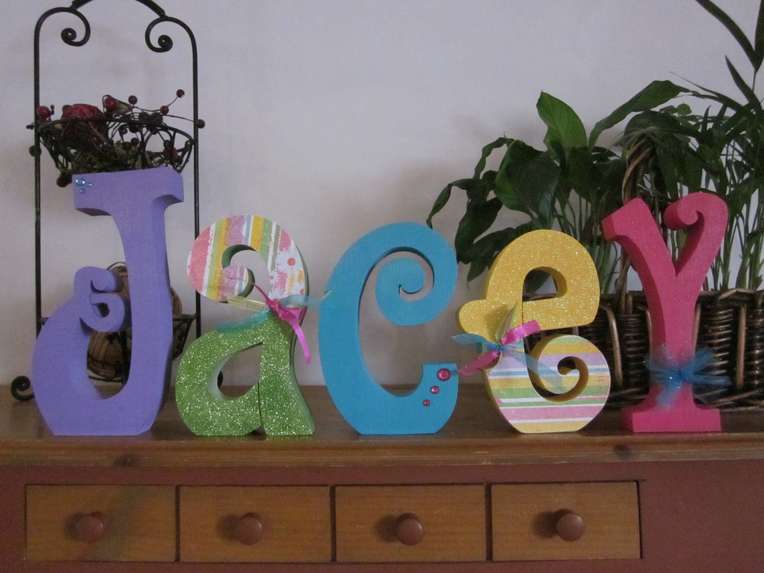Personalized childrens letters childrens room decor custom wood letters hand painted nursery letters five letters baby shower gift