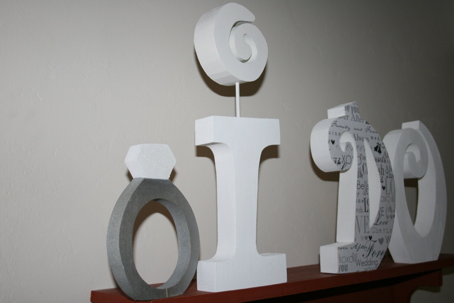 Items similar to Wood wedding letters I DO wedding decoration wedding