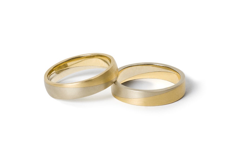 WEDDING Ring Set, white yellow gold, 18K, UNION WEDDING Ring Set, white yellow gold, 18K, UNION