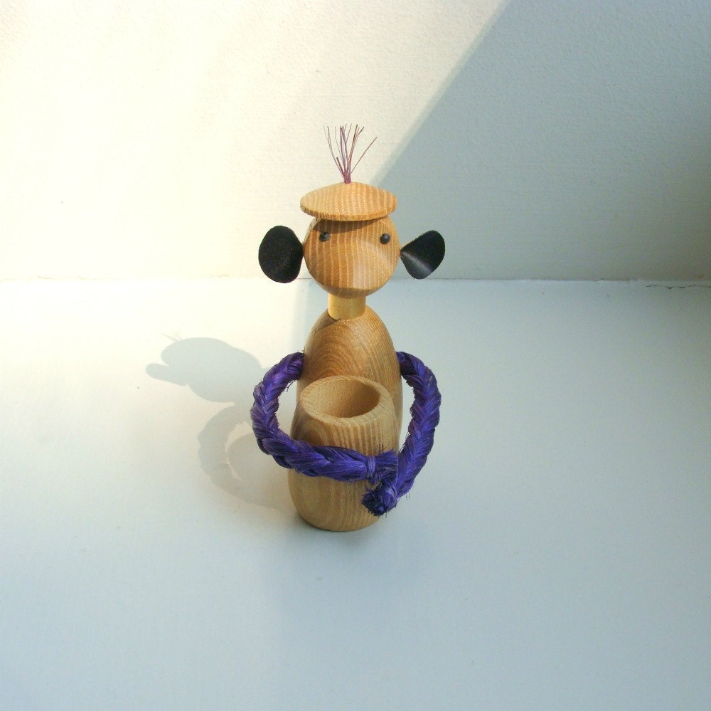 RESERVED FOR A Mid Century Modern Teak Monkey NIB 1970's