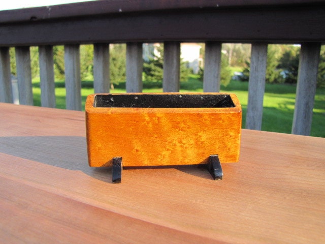 Business Card Holder handmade birdseye maple ebony ready to ship