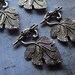 Grape Leaf Toggle Clasps in Antique Silver - Set of 4 (D02)