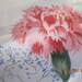 Vintage Tablecloth Mid Century Spring Table With Pink Carnations