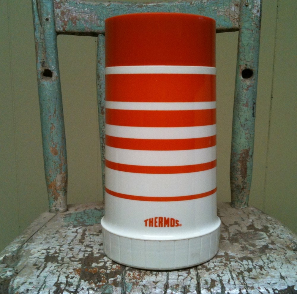 Vintage 1970s Striped THERMOS