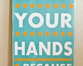 Wash Your Hands Typography Bathroom Sign