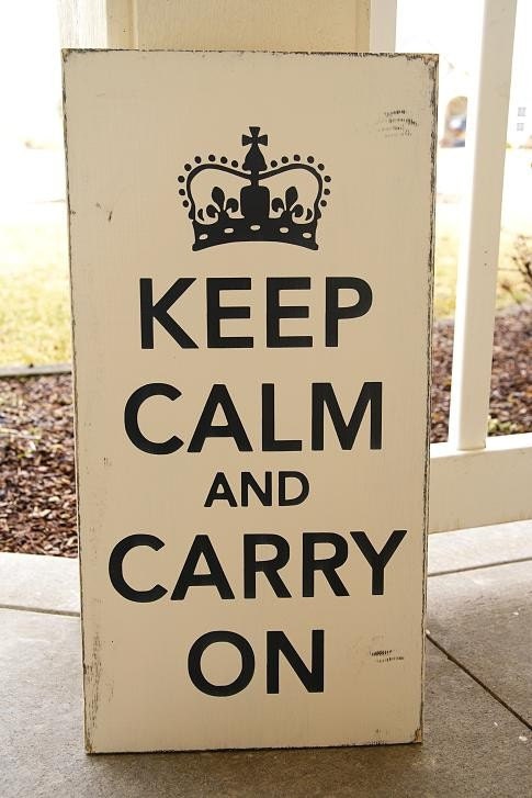Keep Calm and Carry On Sign-Solid Wood- Distressed-Pick Your Own Colors - Large