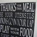 Table Manners / Dinner Rules - Typography Art Sign - Solid Wood Kitchen Sign