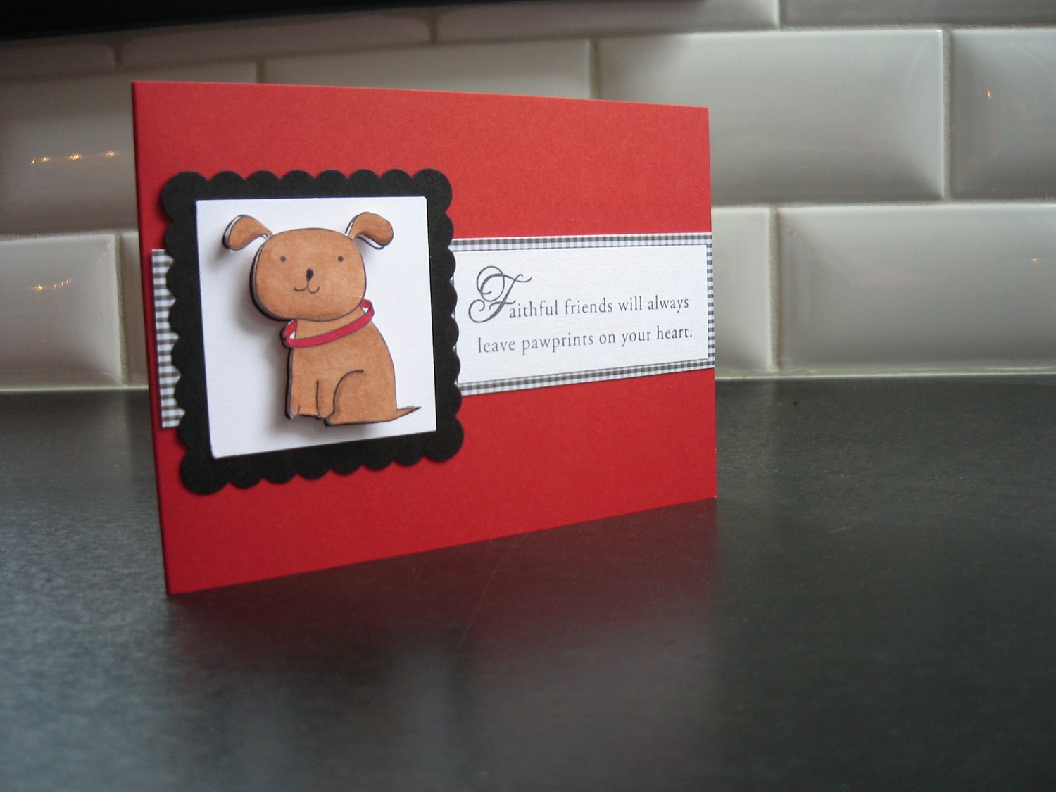 Loss of Dog Sympathy Card/Red