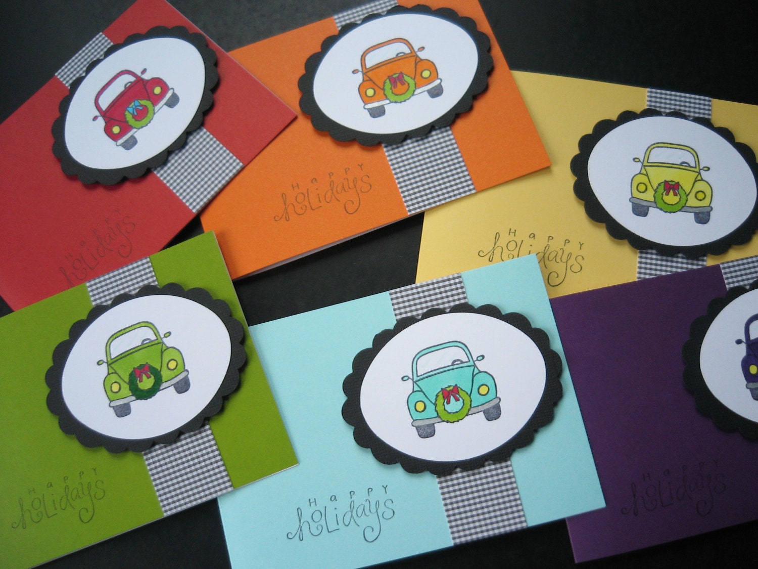VW Beetle Christmas Cards, Holiday Cards Set of 6