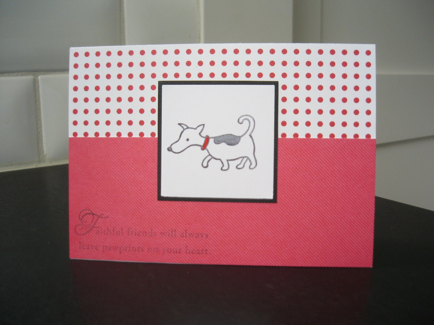 Dog Sympathy Card, Jack Russell, Red Polka Dots