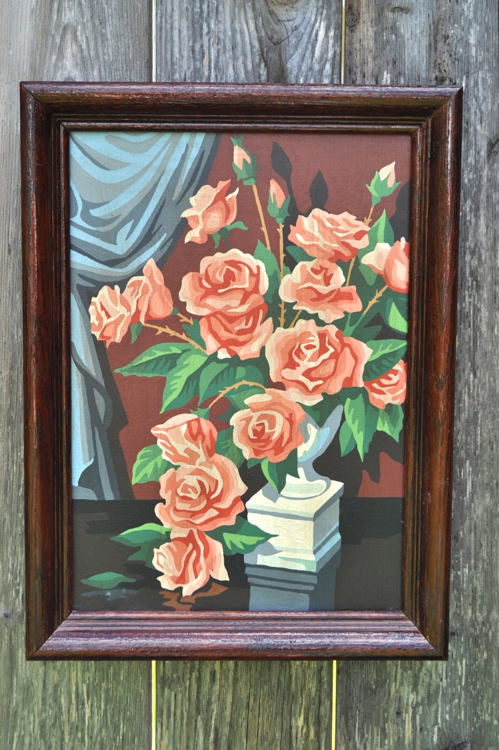 Vintage Paint by Number of Roses