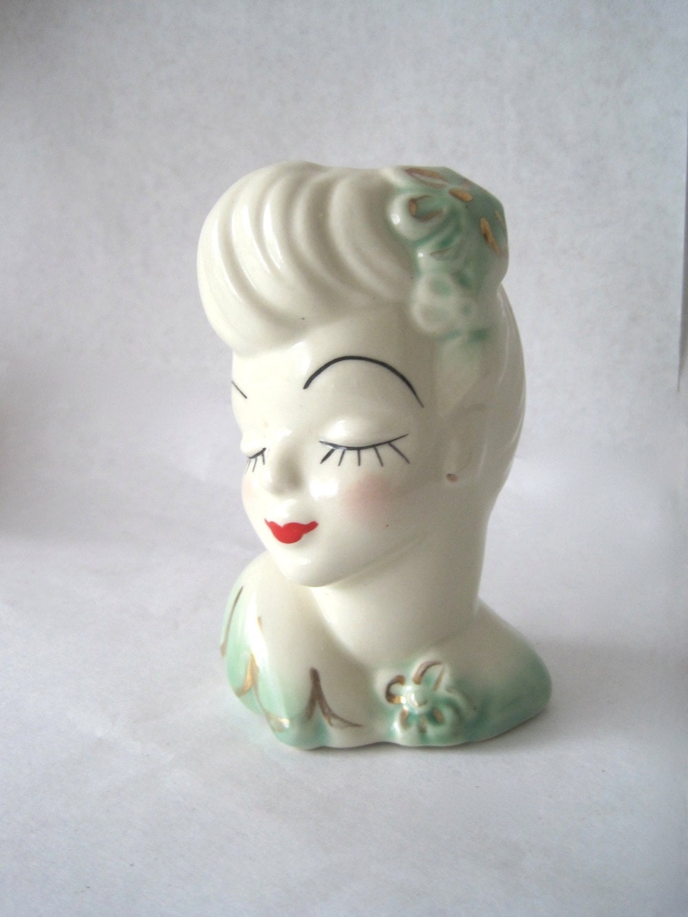 Head vase marked USA