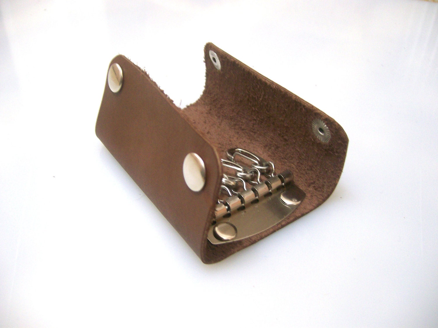 Handmade Leather 6 x Key Pouch /Case -Key Bag - Key Case Brown