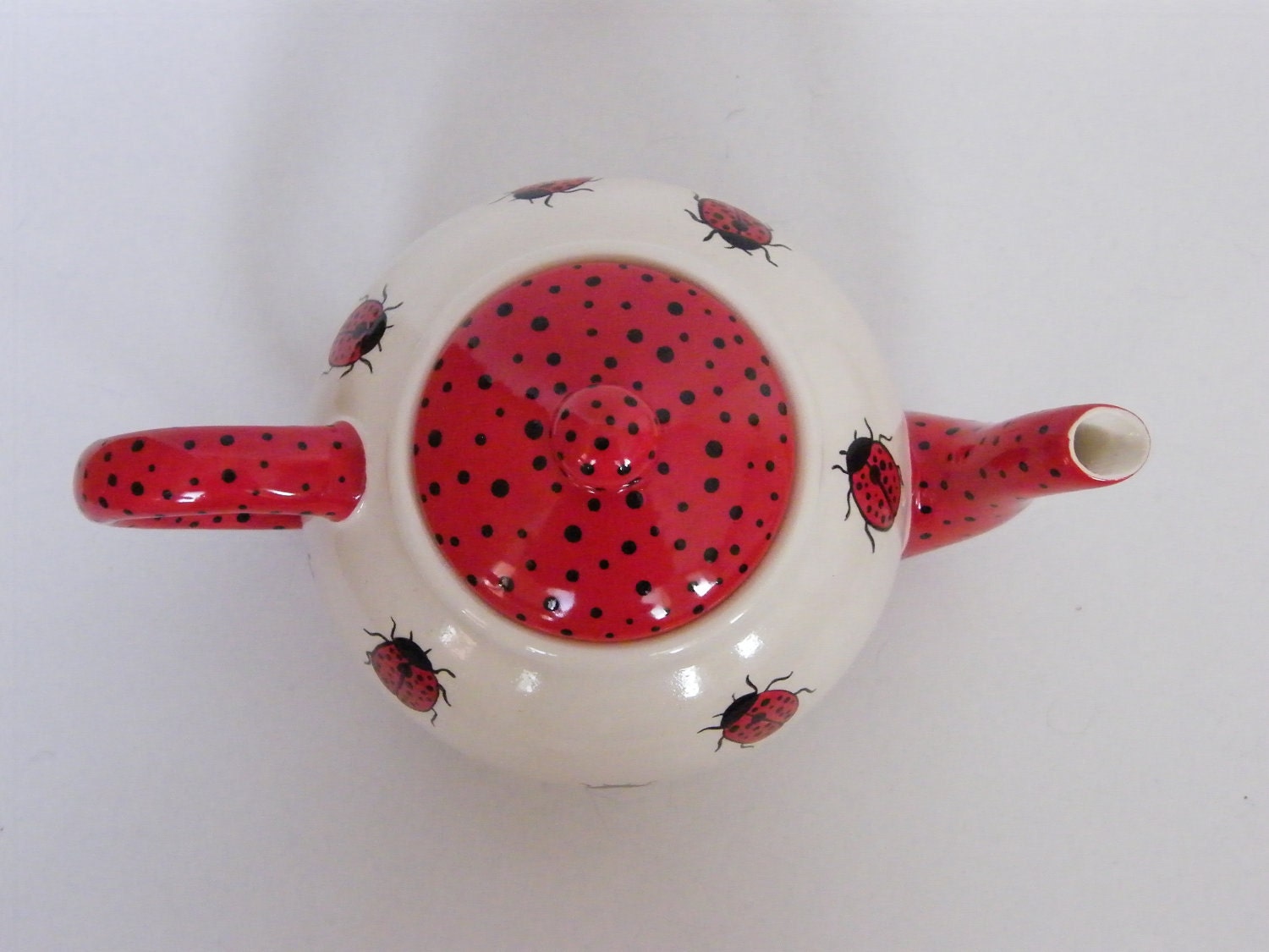 Teapot with Handpainted Ladybirds