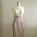 Sweet Pastel Lavender and White Polka Dot Printed High Waist Narrow Skirt SMALL