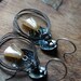 Reserved for Jeff, PLEASE do not purchase unless him, ARTIFICES, Hoop dangles, vintage pearl petals, vintage tin, blackened steel