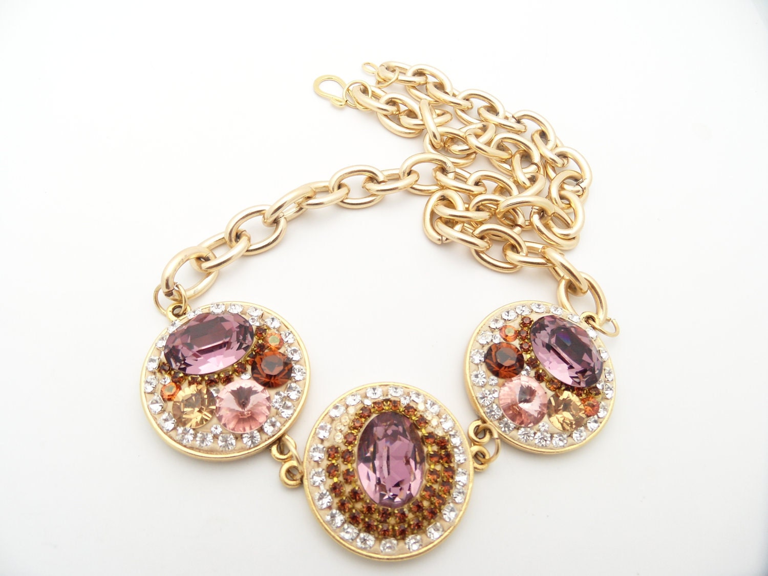 Chunky Chic Gold Chain Necklace/ Women Statement Necklace/ NYC Fashion Week  Inspired Jewelry