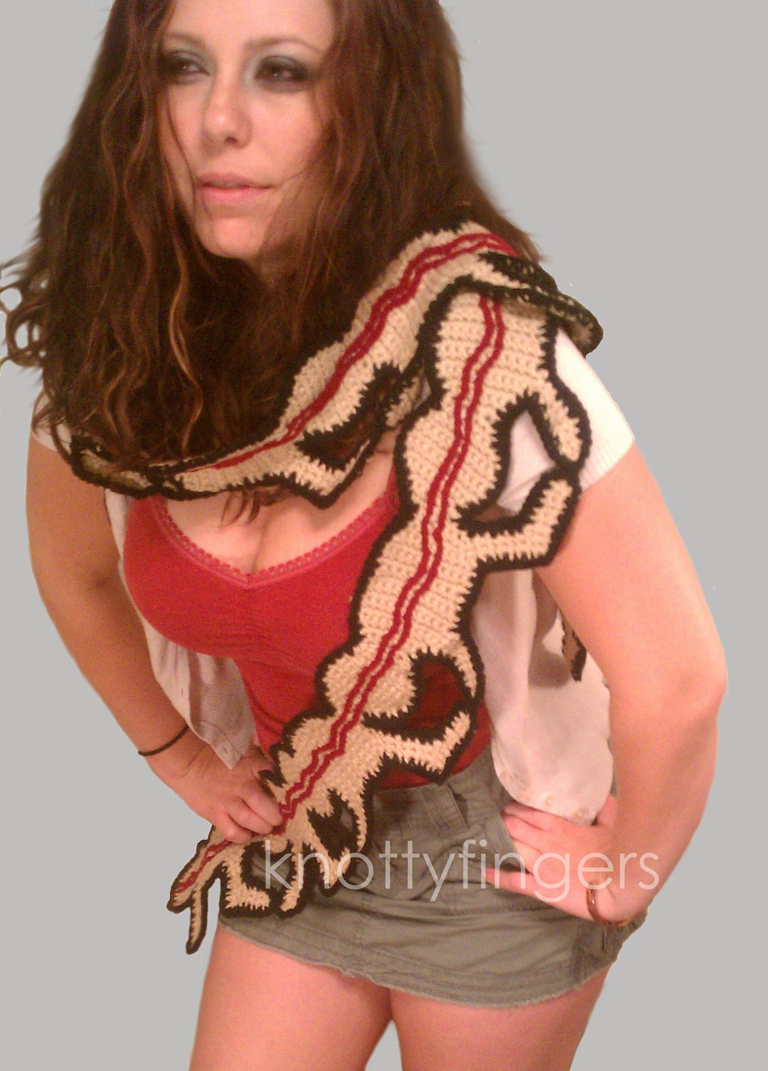 The Original Crochet Human Centipede Scarf - Made to Order - 7' length