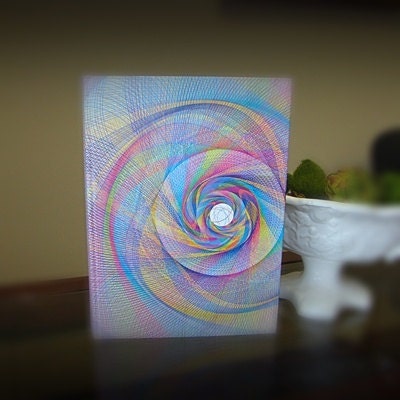 iPad4/iPad3/iPad2/iPad "book style" case "Rainbow Spirals"