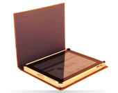 iPad4/iPad3/iPad2/iPad NEW Hickory Brown and Blue Canvas "Book style" RooKCasE