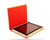 iPad4/iPad3/iPad2/iPad Butterscotch and Flare Red "Book Style" RooKCasE