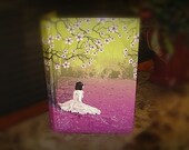 Nexus 7, Kindle Fire 7"(not HD) Kindle Touch, 4, & Paperwhite RooKCasE  "Girl with Cherry Blossoms" Upcycled RooKCasE NEW
