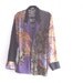 Vintage Bohemian Beaded Batik Patchwork Jacket Gypsy Beaded Color-Block Purple Yellow Floral