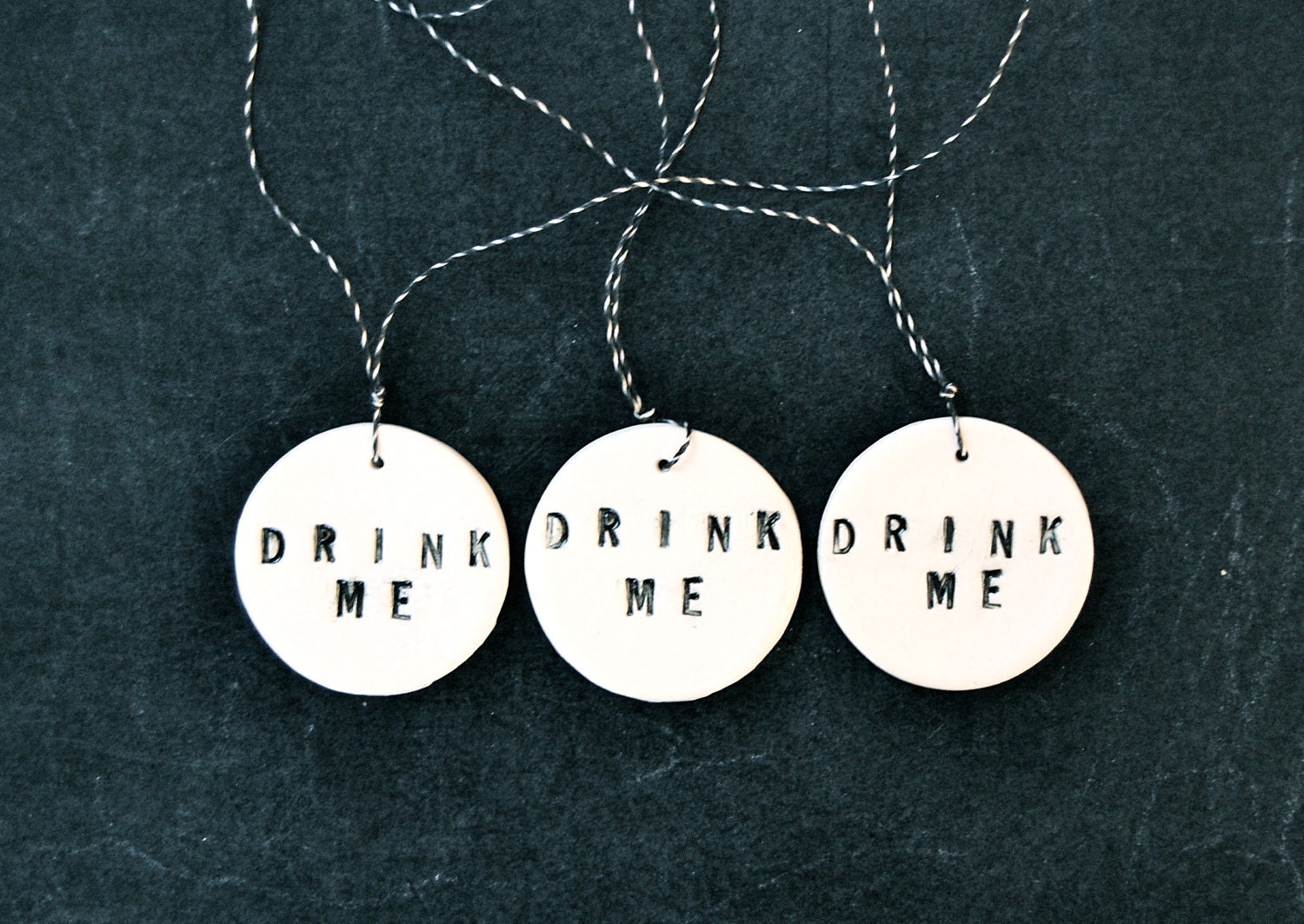 drink me Ceramic Wine Bottle Tags