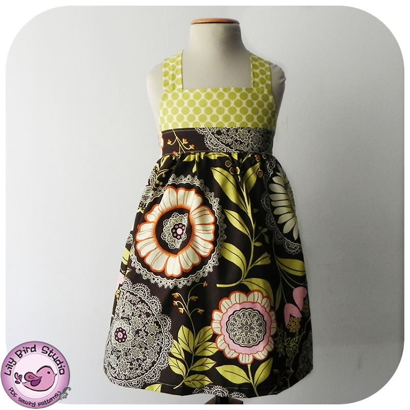 Spring dress - 12M to 8T - PDF Pattern and Instructions FREE Shipping