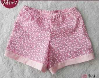 Simple 30 minutes Shorts for boy/girl- perfect project for beginners - 0 months to 8 years - PDF Pattern and Tutorial - easy sew