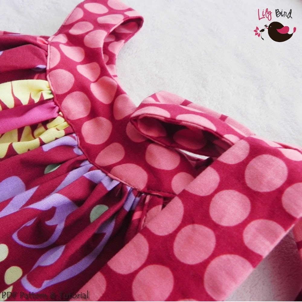 Lily Bird Studio PDF Sewing Pattern - Pink Dress - pillowcase style - 12 months to 8 years - easy sew