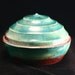 Turquoise Blue Green Raku Crackle Lidded Jar