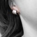 Post stud contemporary  silver earrings. Great Cristmas gift idea for her.