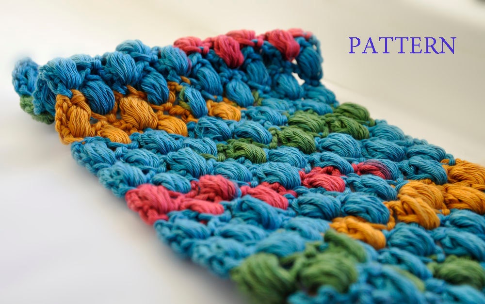 Crochet Bobble Scarf PATTERN  / PDF format Pattern / Neck Warmer Pattern / Cowl pattern