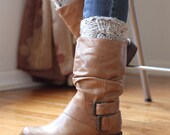 Boot Cuff - Hand Knit - Leg Warmers - Wool Blend- Cable Knitted - Grey Marble - Choose Color - Super Bulky - Winter - Woman - Fashion